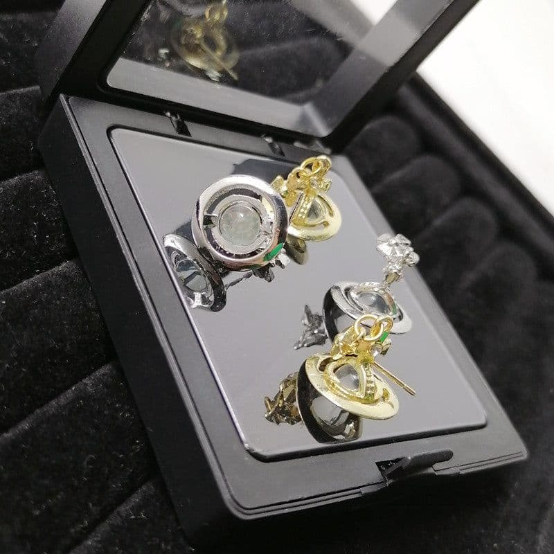 image-NANA Saturn Planet Earrings UFO Pendant Drop Earrings
