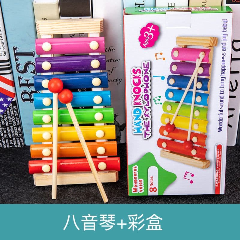 image-Wooden Rainbow Tower Stacking Toy Set for Infants Ages 0-3