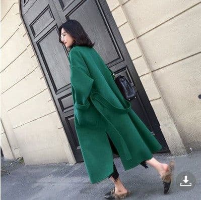 image-Women's Mid-Length Double-Sided Cashmere Wool Coat