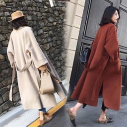 image-Women's Mid-Length Double-Sided Cashmere Wool Coat