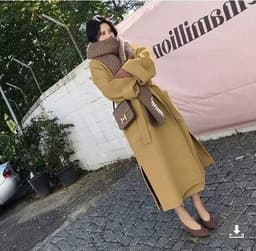 image-Women's Mid-Length Double-Sided Cashmere Wool Coat