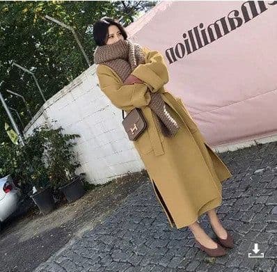image-Women's Mid-Length Double-Sided Cashmere Wool Coat