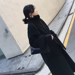 image-Women's Mid-Length Double-Sided Cashmere Wool Coat