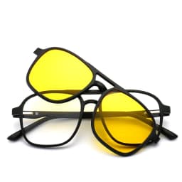 image-Magnetic Clip-On Polarized Sunglasses with Myopia Frame TR90