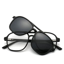 image-Magnetic Clip-On Polarized Sunglasses with Myopia Frame TR90
