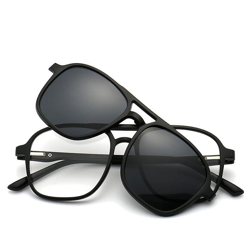 image-Magnetic Clip-On Polarized Sunglasses with Myopia Frame TR90