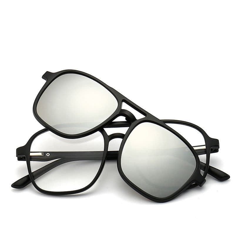 image-Magnetic Clip-On Polarized Sunglasses with Myopia Frame TR90