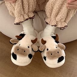 image-Women's Plush Cotton Slippers Non-Slip Warm Indoor Shoes D003btdbn