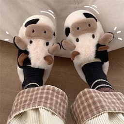 image-Women's Plush Cotton Slippers Non-Slip Warm Indoor Shoes D003btdbn