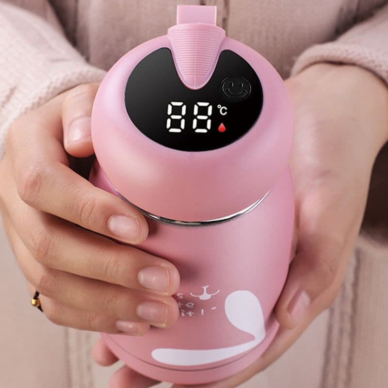 image-Golden Gourd 320ml Smart Thermos Cup 304 Stainless Steel Temperature Display