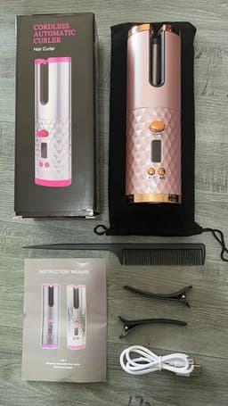 image-Portable USB Rechargeable Automatic Hair Curler with LCD Display
