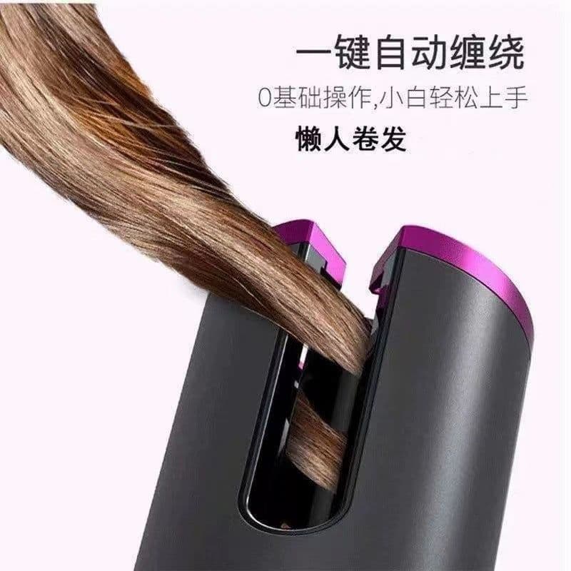 image-Portable USB Rechargeable Automatic Hair Curler with LCD Display