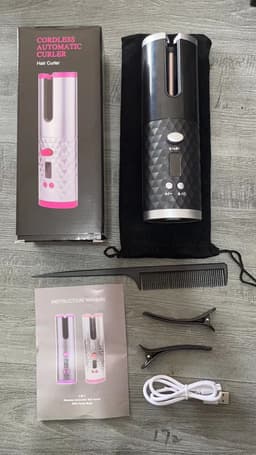 image-Portable USB Rechargeable Automatic Hair Curler with LCD Display