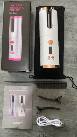 image-Portable USB Rechargeable Automatic Hair Curler with LCD Display