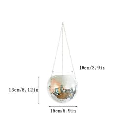 image-Mirror Disco Ball Hanging Planter Pot 25cm Indoor Gardening Basket