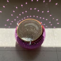 image-Mirror Disco Ball Hanging Planter Pot 25cm Indoor Gardening Basket