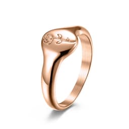 image-Rose Gold Titanium Steel Flower Geometric Ring Women's Jewelry JZ553