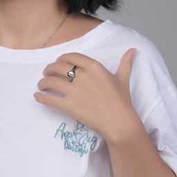 image-Rose Gold Titanium Steel Flower Geometric Ring Women's Jewelry JZ553