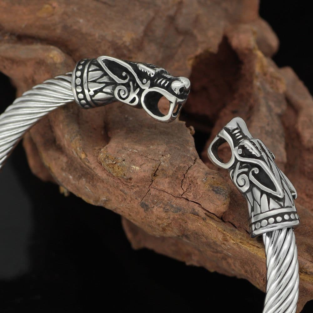image-Nordic Viking Stainless Steel Open Cuff Bracelet Unisex
