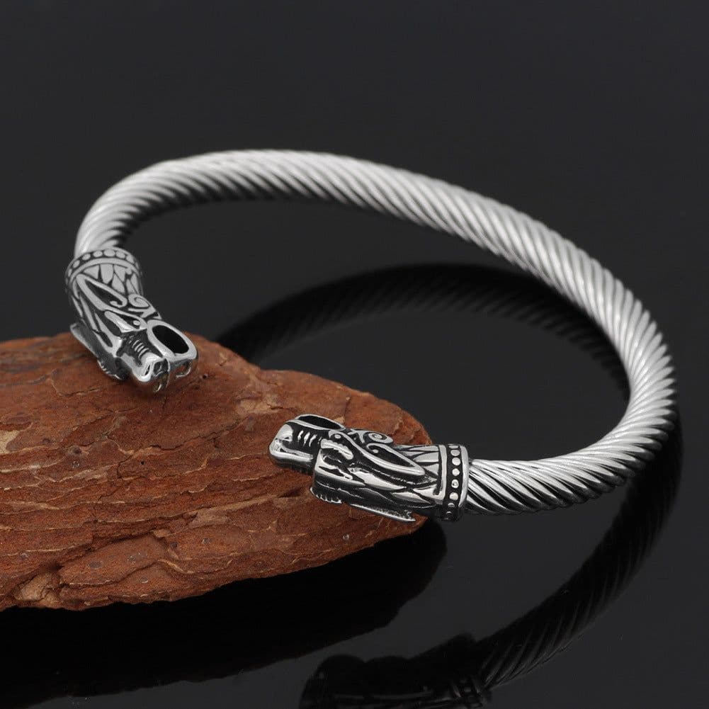 image-Nordic Viking Stainless Steel Open Cuff Bracelet Unisex