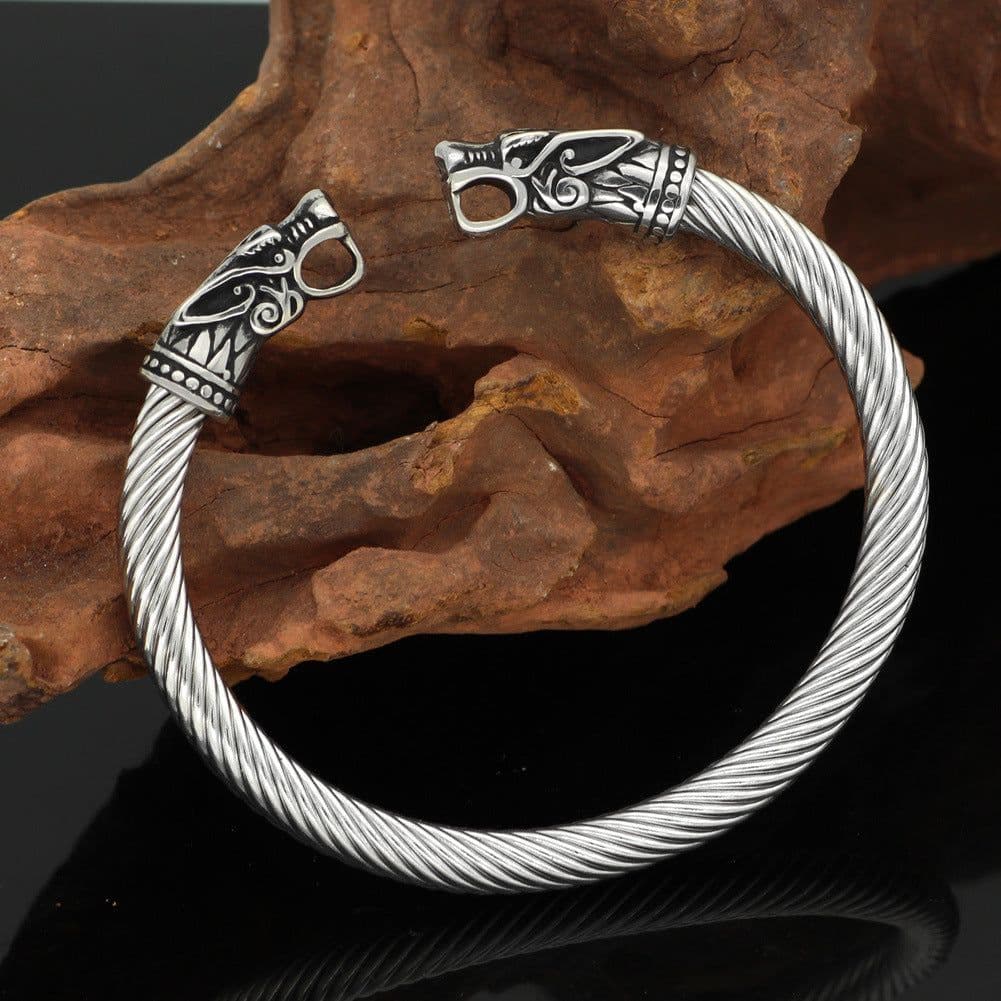image-Nordic Viking Stainless Steel Open Cuff Bracelet Unisex