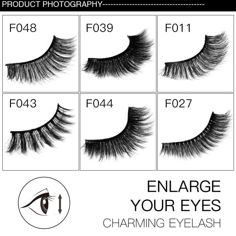 image-HANDAIYAN HYD-15 3D Mink Hair False Eyelashes Black