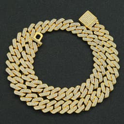 image-Men's Silver Cuban Chain Necklace 24 inch Hip Hop Geometric