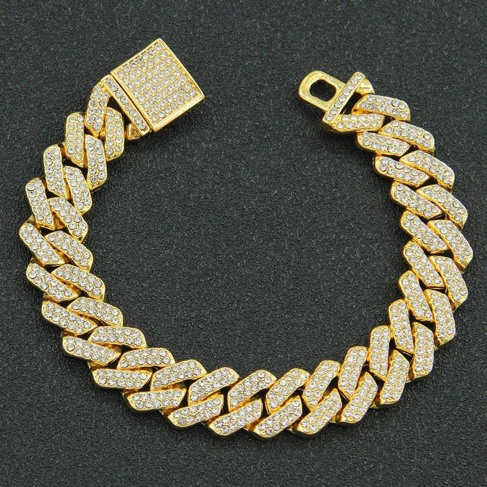 image-Men's Silver Cuban Chain Necklace 24 inch Hip Hop Geometric