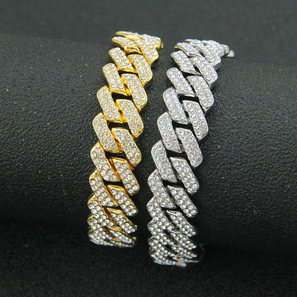 image-Men's Silver Cuban Chain Necklace 24 inch Hip Hop Geometric