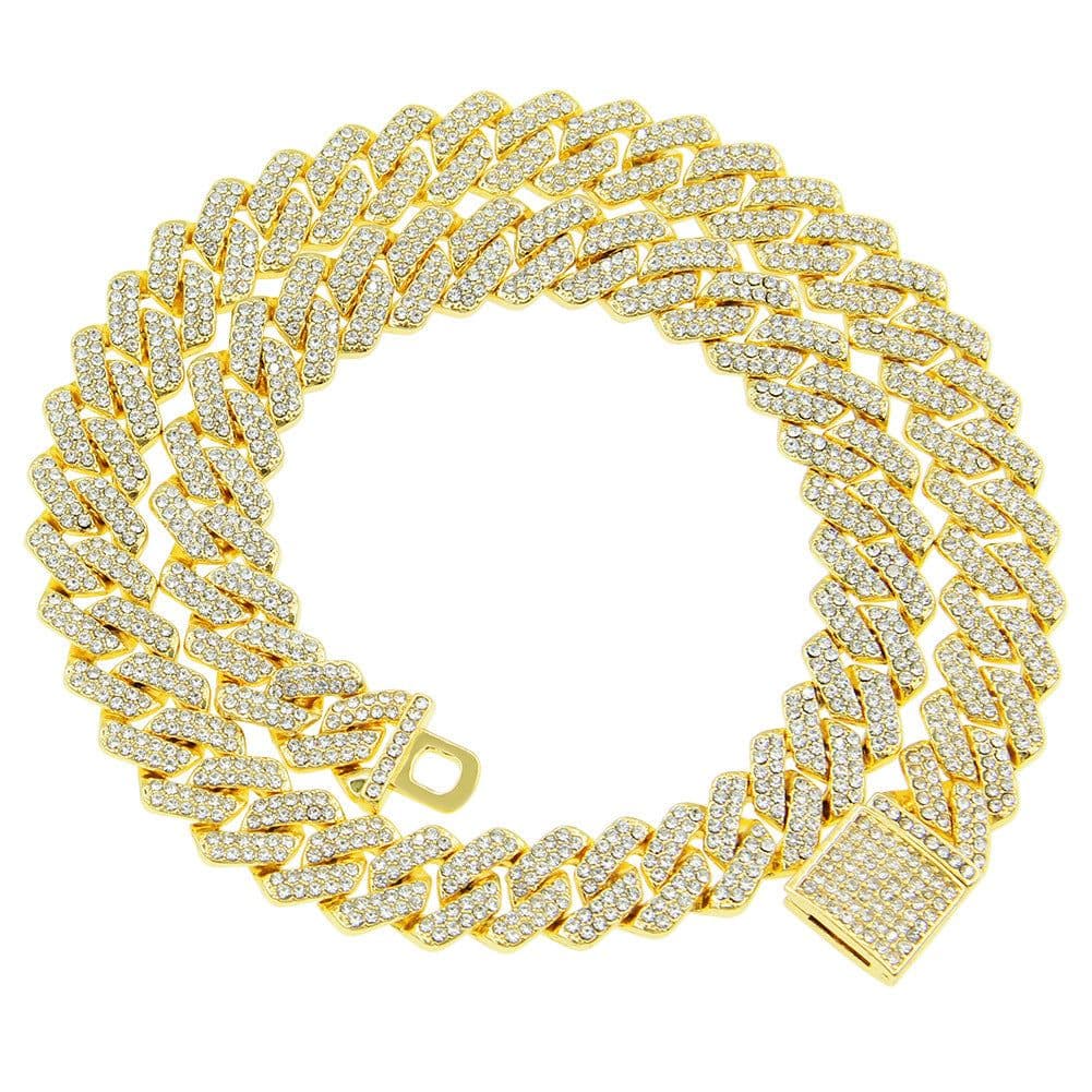 image-Men's Silver Cuban Chain Necklace 24 inch Hip Hop Geometric