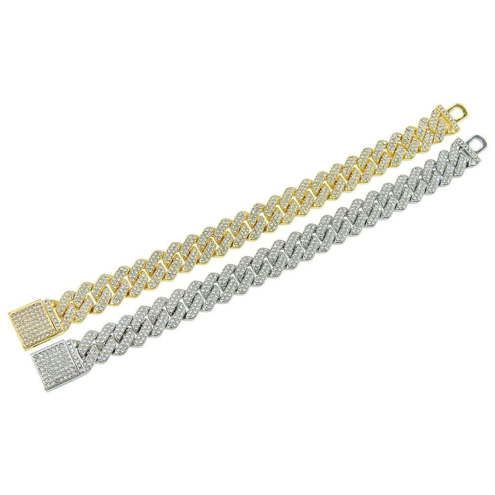 image-Men's Silver Cuban Chain Necklace 24 inch Hip Hop Geometric