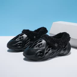 image-Kids Unisex Cotton Plush Slippers Winter Warm Non-Slip EVA Shoes