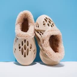 image-Kids Unisex Cotton Plush Slippers Winter Warm Non-Slip EVA Shoes