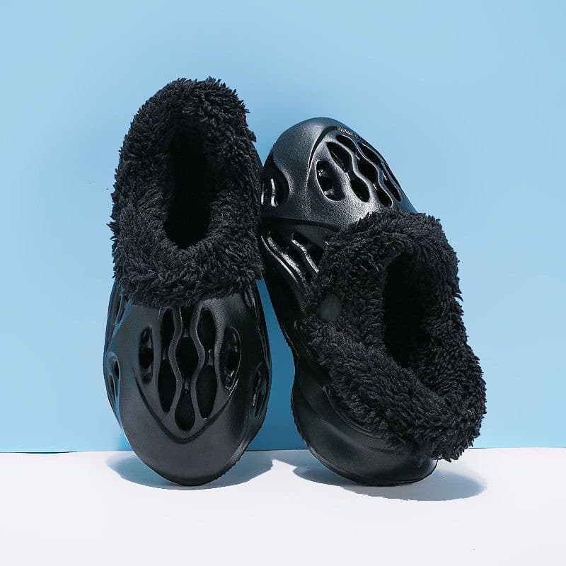 image-Kids Unisex Cotton Plush Slippers Winter Warm Non-Slip EVA Shoes