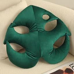 image-Green Leaves Monstera Pillow 40x40cm Velvet Plant Cushion