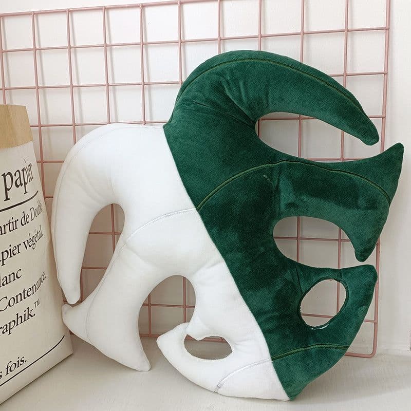 image-Green Leaves Monstera Pillow 40x40cm Velvet Plant Cushion
