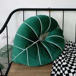 image-Green Leaves Monstera Pillow 40x40cm Velvet Plant Cushion