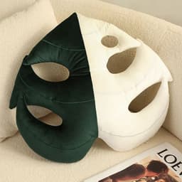 image-Green Leaves Monstera Pillow 40x40cm Velvet Plant Cushion