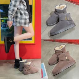 image-Women's Winter Snow Boots Flat Ankle Warm Cotton Boots Unisex