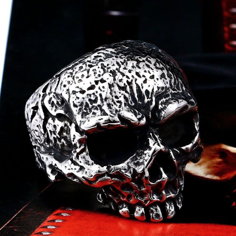 image-beier Stainless Steel Skull Ring Men's Titanium Steel BR8-473
