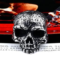 image-beier Stainless Steel Skull Ring Men's Titanium Steel BR8-473