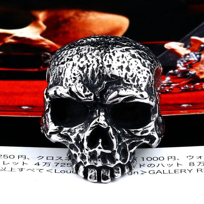 image-beier Stainless Steel Skull Ring Men's Titanium Steel BR8-473