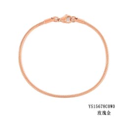 image-e-Manco Stainless Steel Chain Bracelet Rose Gold 2MM Women