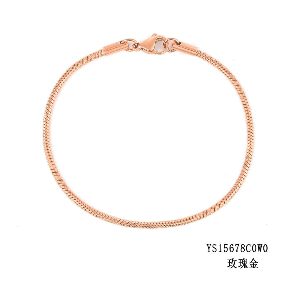 image-e-Manco Stainless Steel Chain Bracelet Rose Gold 2MM Women