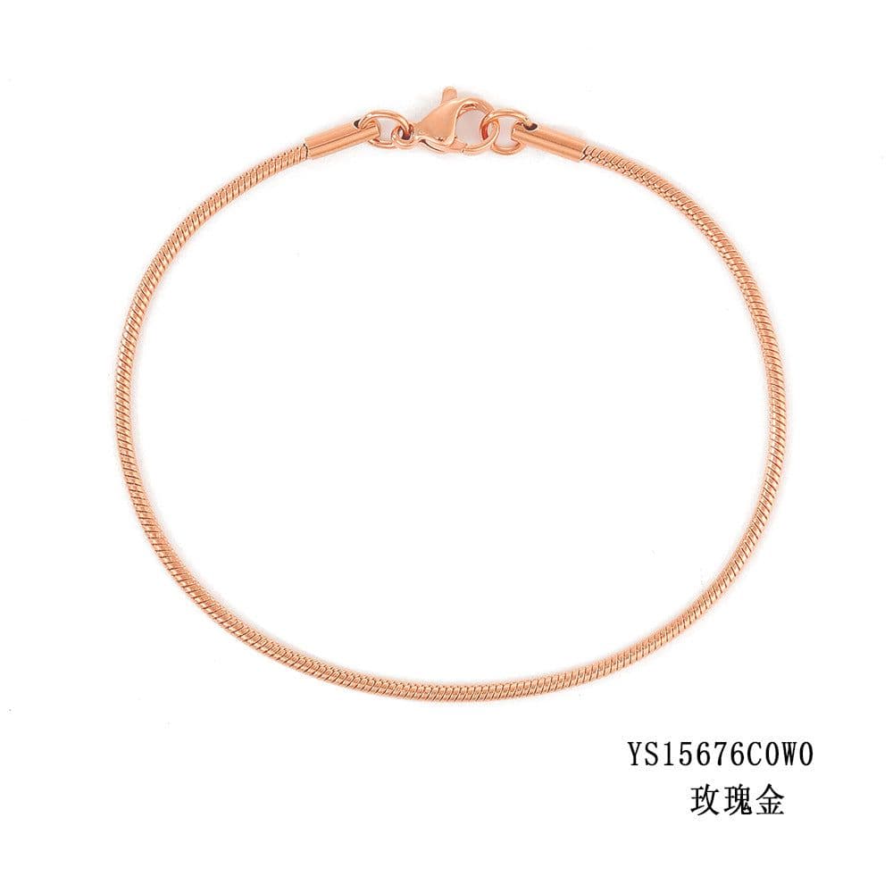 image-e-Manco Stainless Steel Chain Bracelet Rose Gold 2MM Women