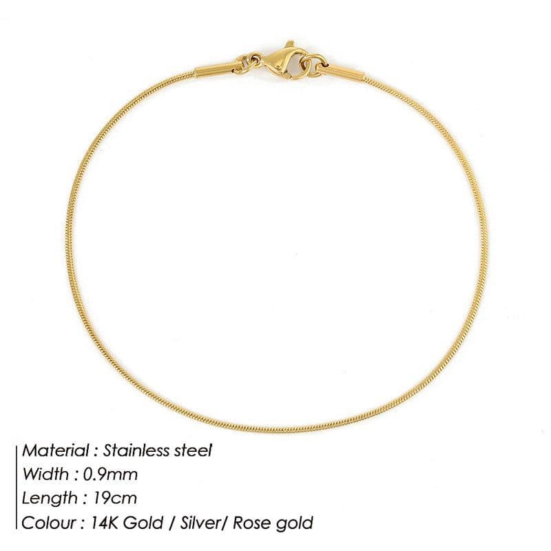 image-e-Manco Stainless Steel Chain Bracelet Rose Gold 2MM Women