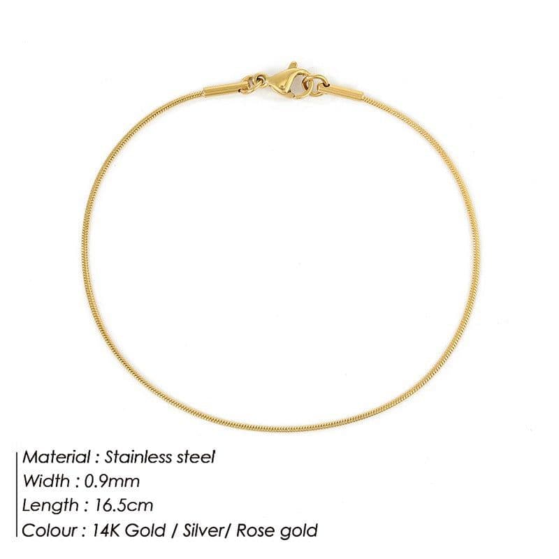 image-e-Manco Stainless Steel Chain Bracelet Rose Gold 2MM Women