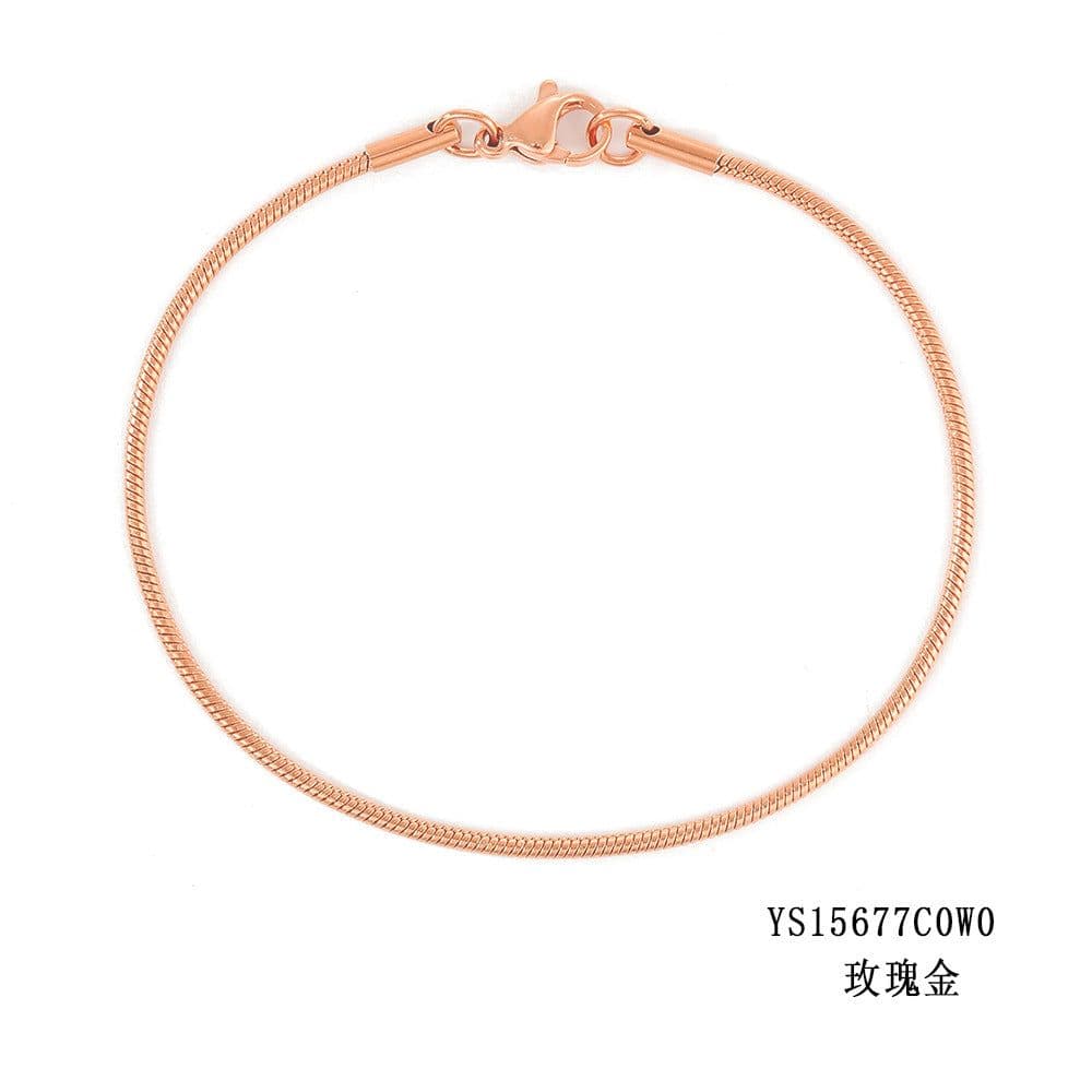 image-e-Manco Stainless Steel Chain Bracelet Rose Gold 2MM Women