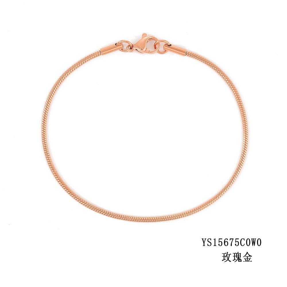 image-e-Manco Stainless Steel Chain Bracelet Rose Gold 2MM Women