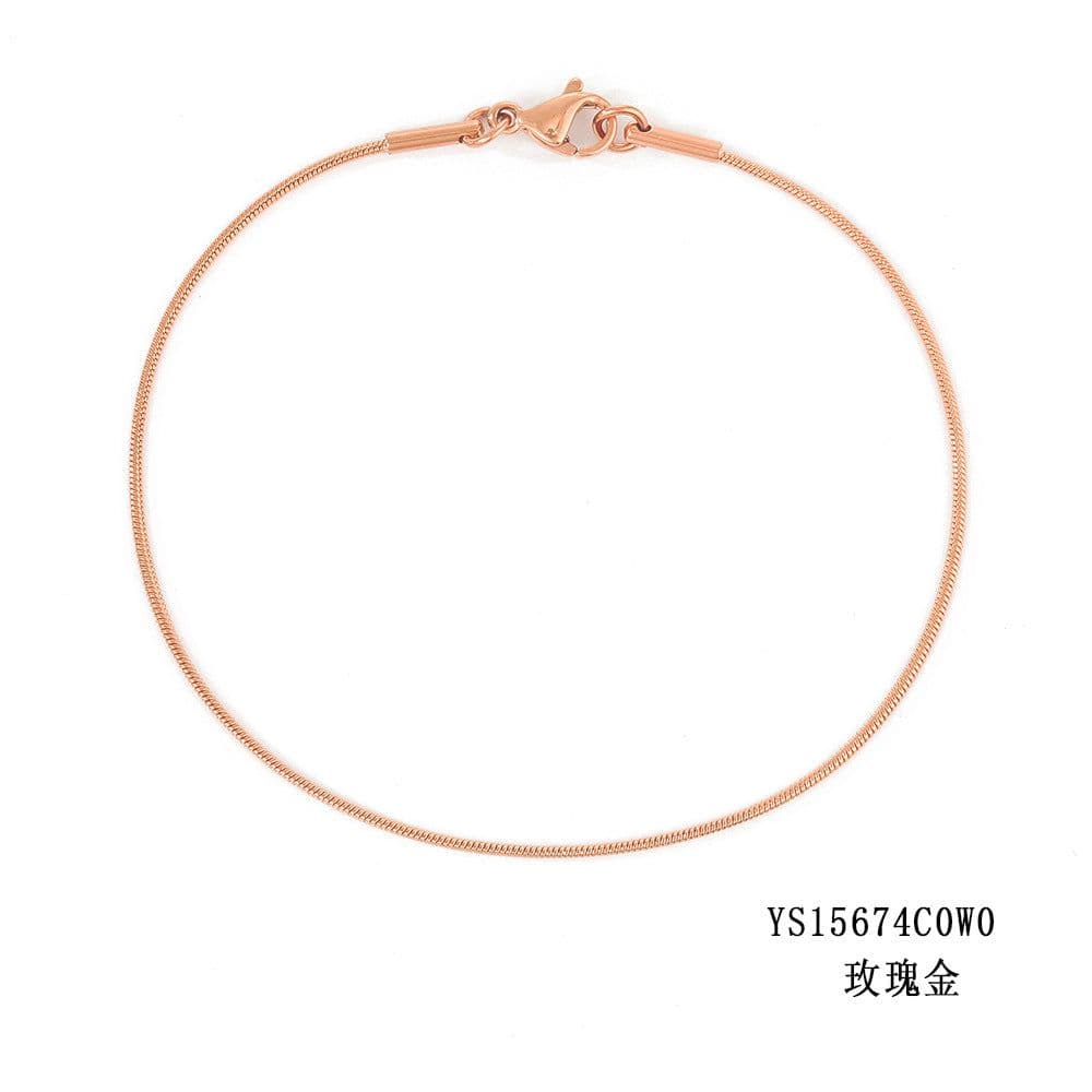 image-e-Manco Stainless Steel Chain Bracelet Rose Gold 2MM Women